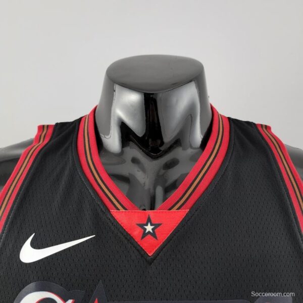 Retro Philadelphia 76ers Iverson #3 Big Meteor Black NBA Jersey - Image 8