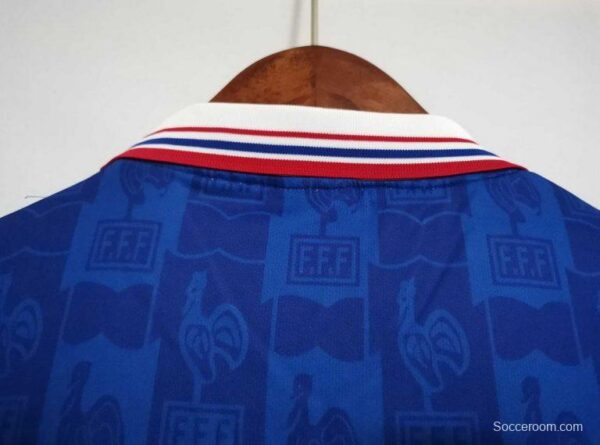 Retro 1996 France Home Jersey With EURO 1996 Patch - Image 4