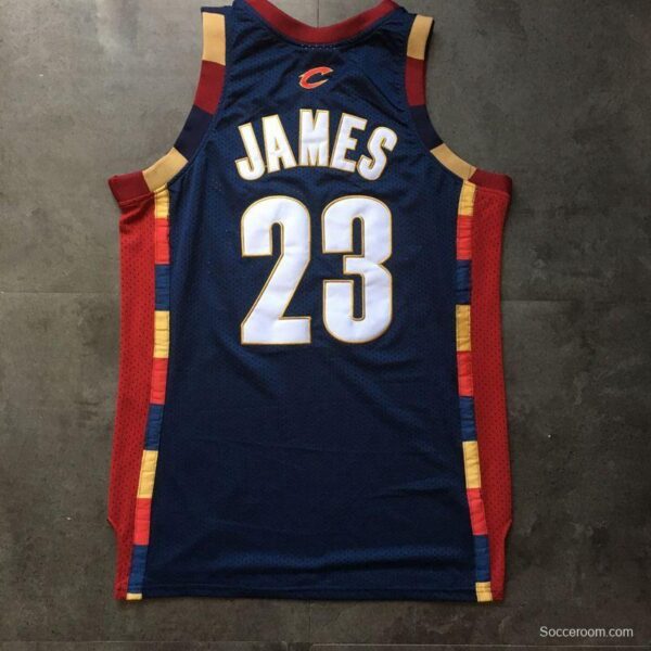 Men's LeBron James Navy Blue Retro Classic Team Jersey - Image 7