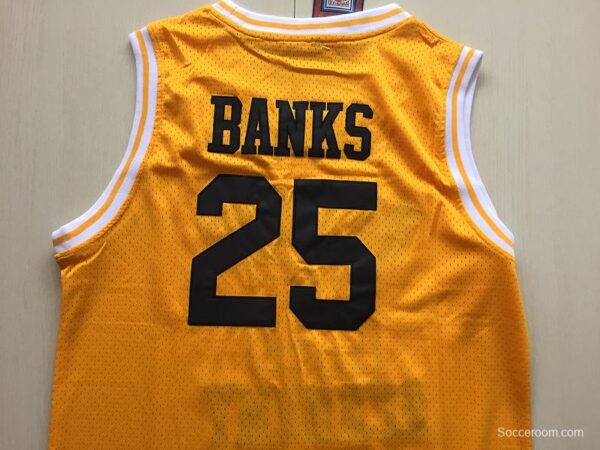 The Fresh Prince of Bel-Air Alfonso Ribeiro Carlton Banks Bel-Air Academy Yellow Basketball Jersey - Image 4