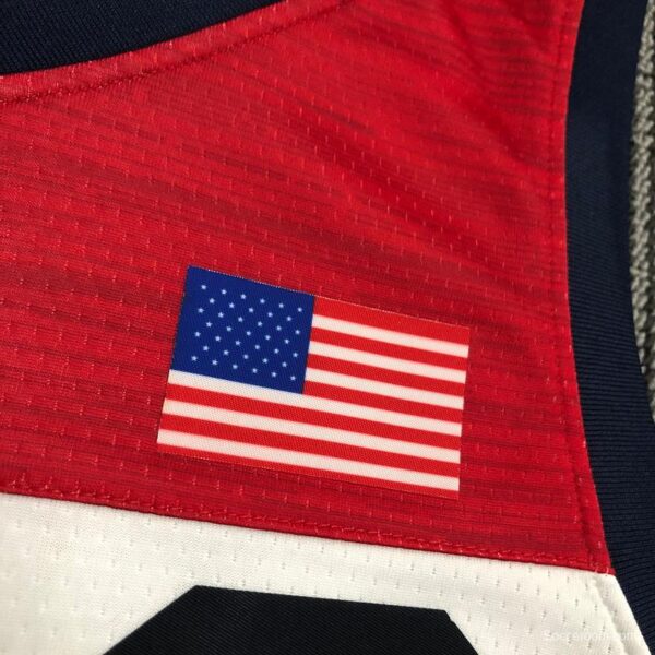 Thai Version Men's Devin Booker White USA Basketball Player Jersey - Image 7