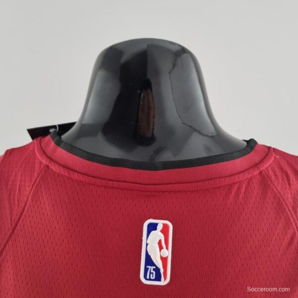 75th Anniversary Miami Heat Jordan WADE #3 Burgundy NBA Jersey - Image 2