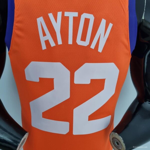 75th Anniversary AYTON#22 Phoenix Suns Jordan Theme Orange NBA Jersey - Image 8