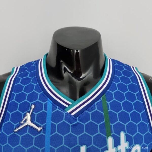 2022 BALL#1 Charlotte Hornets City Edition Blue NBA Jersey - Image 7