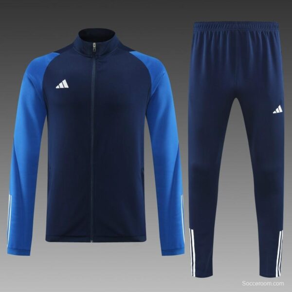 23/24 Adidas Black Blue Full Zipper Jacket+Pants - Image 11