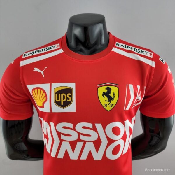 2022 F1 Ferrari  RED T-shirts Full Sponsor #0007 - Image 8