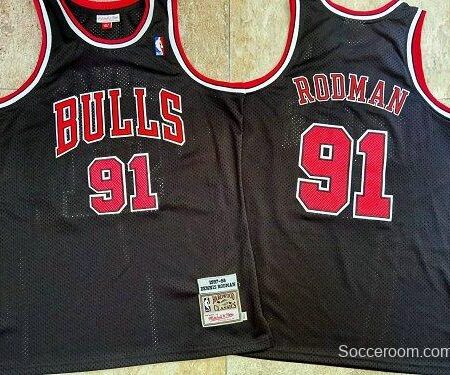 Men's Dennis Rodman Black Retro Classic Team Jersey