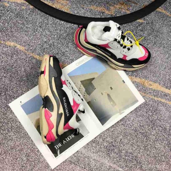 Men Balenciaga Triple-S Sneaker White/Black/Purple - Image 4