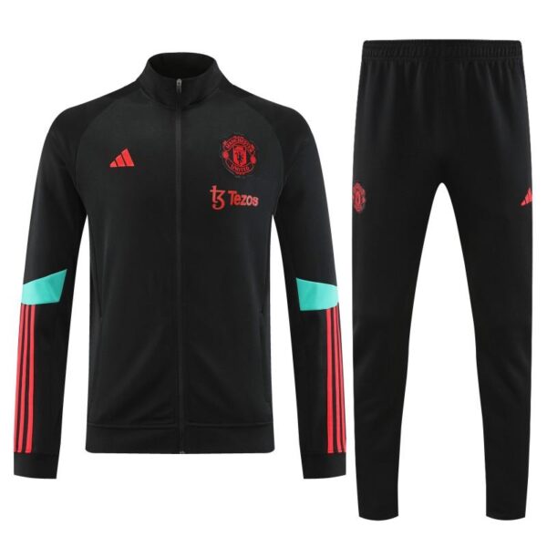 23/24 Manchester United Black Full Zipper Jacket+Pants - Image 12