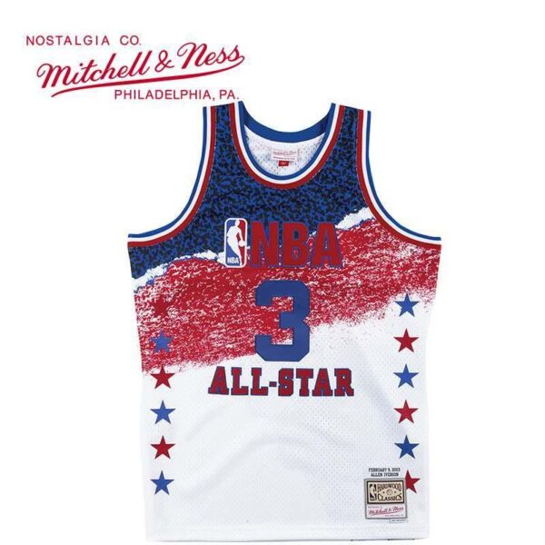 Men's Allen Iverson White Retro Classic Team Jersey - Image 14