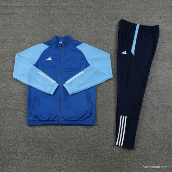 23/24 Adidas Blue Full Zipper Jacket+Pants - Image 3