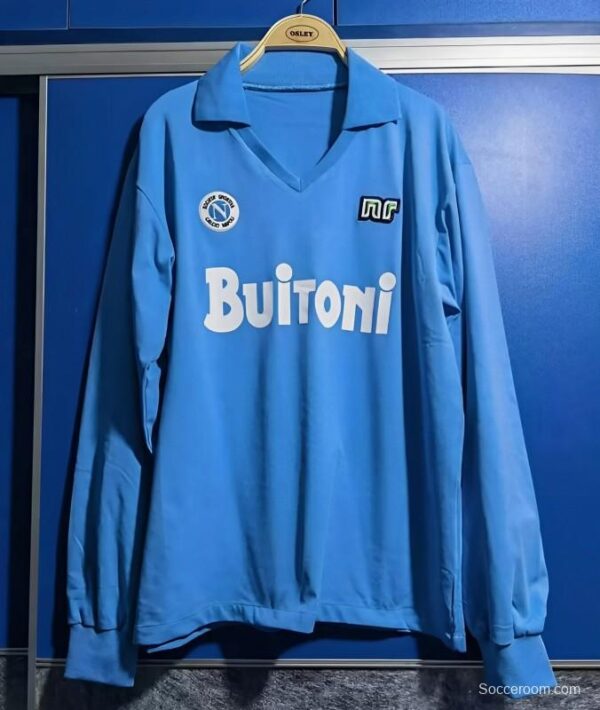 Retro Napoli 87/88 Home Long Sleeve Soccer Jersey - Image 2