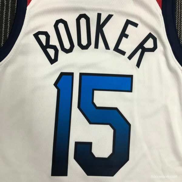 Thai Version Men's Devin Booker White USA Basketball Player Jersey - Image 3