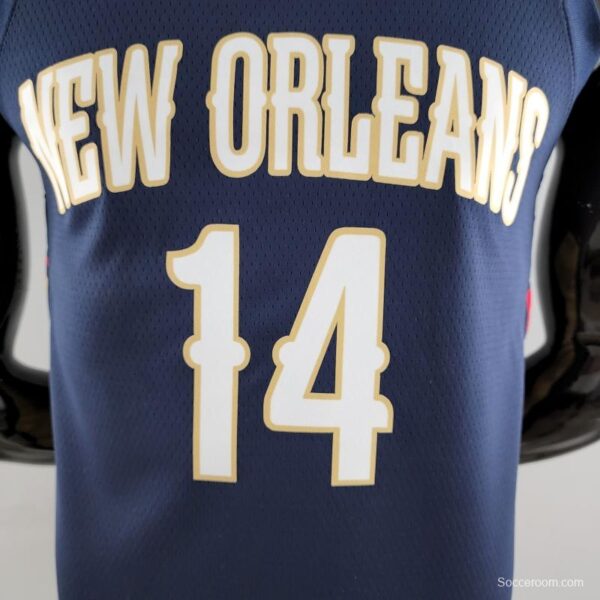 75th Anniversary New Orleans Pelicans Ingram #14 Navy Blue NBA Jersey - Image 9
