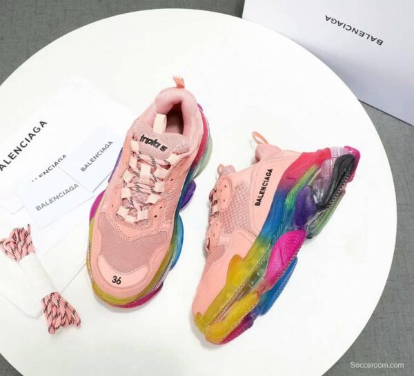 Men/Women Balenciaga Triple S MutiColor Clear Sole Pink Sneaker Item 6380400 - Image 2