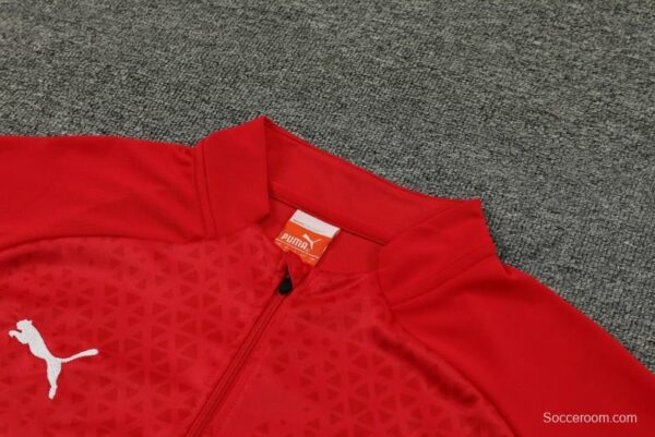 23/24 AC Milan Red Half Zipper Jacket+ Pants - Image 5