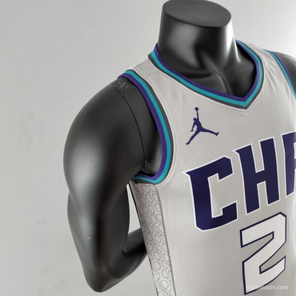 2019 Ball#2 Charlotte Hornets Grey NBA Jersey - Image 4