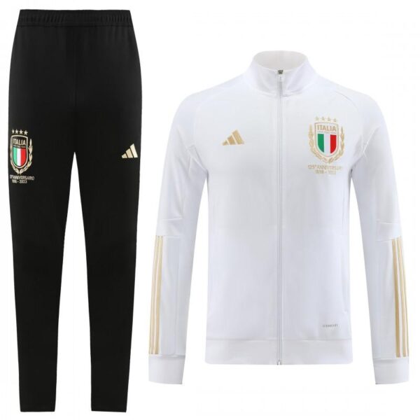 2023 Italy 125th Anniversary White Full Zipper Hooide Jacket+Pants - Image 16