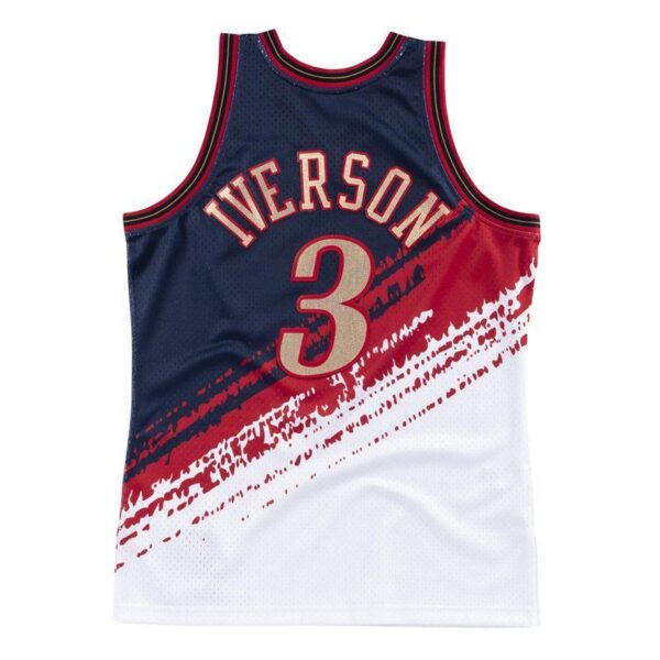 Men's Allen Iverson Black And White Retro Classic Team Jersey - Image 3