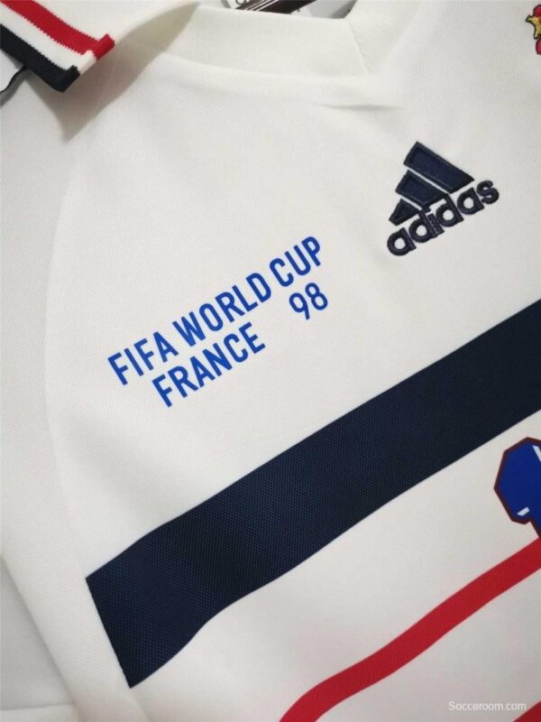 Retro 1998 France Away White Soccer Jersey - Image 7