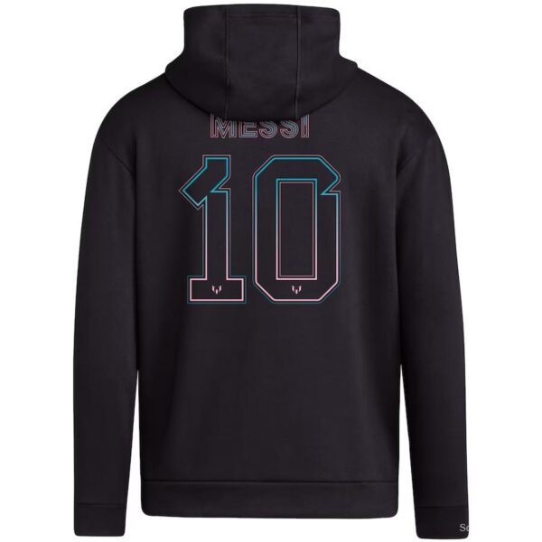 2023 Inter Miami Messi x adidas Name & Number Fleece Pullover Hoodie - Image 2