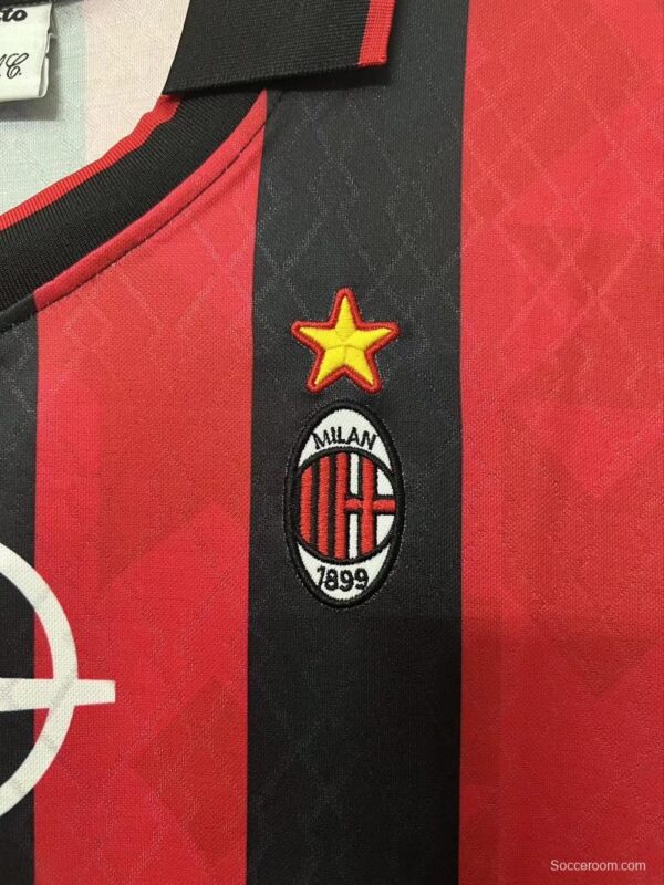 Retro 95/96AC Milan Home Soccer Jersey - Image 3