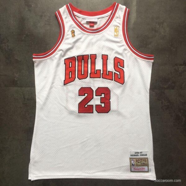 Men's Michael Jordan White Retro Classic Team Jersey - Image 12