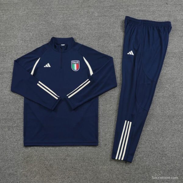 2023 Italy Navy Half Zipper Jacket +Pants - Image 10