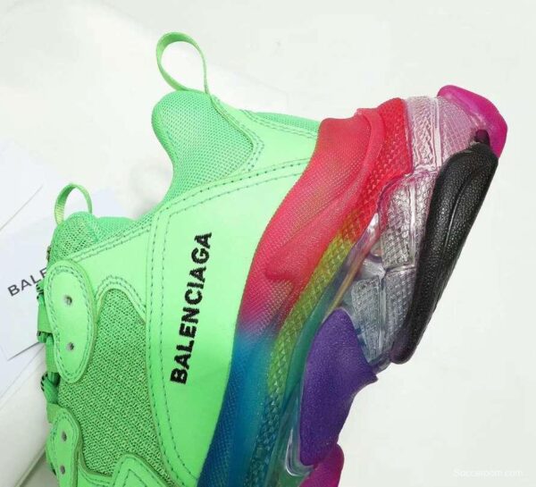 Men/Women Balenciaga Triple S MutiColor Clear Sole Green Sneaker Item 6380400 - Image 3