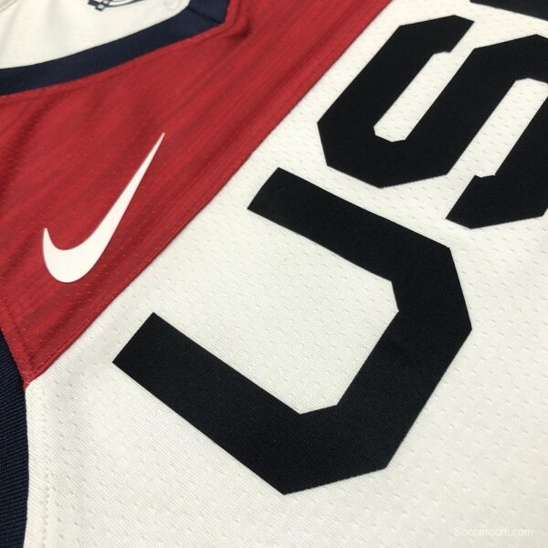 Thai Version Men's Devin Booker White USA Basketball Player Jersey - Image 4