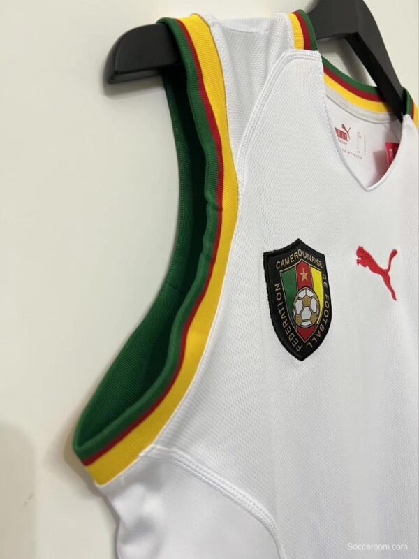 Retro 2002 Cameroon White Jersey - Image 5
