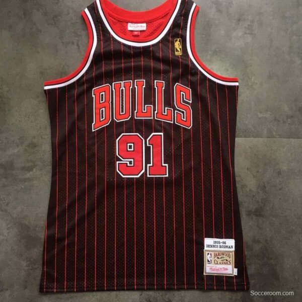 Men's Dennis Rodman Black Retro Classic Team Jersey - Image 9