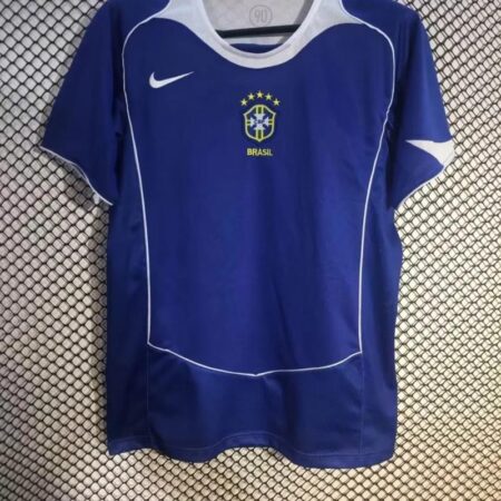 Retro 2004 Brazil Away Blue Jersey