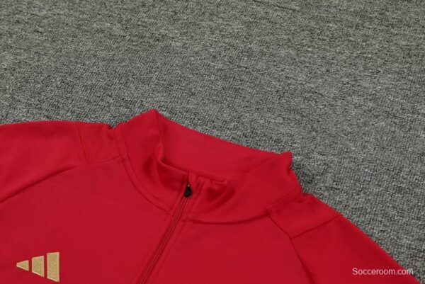 23/24 Arsenal Red Half Zipper Jacket+ Pants - Image 10