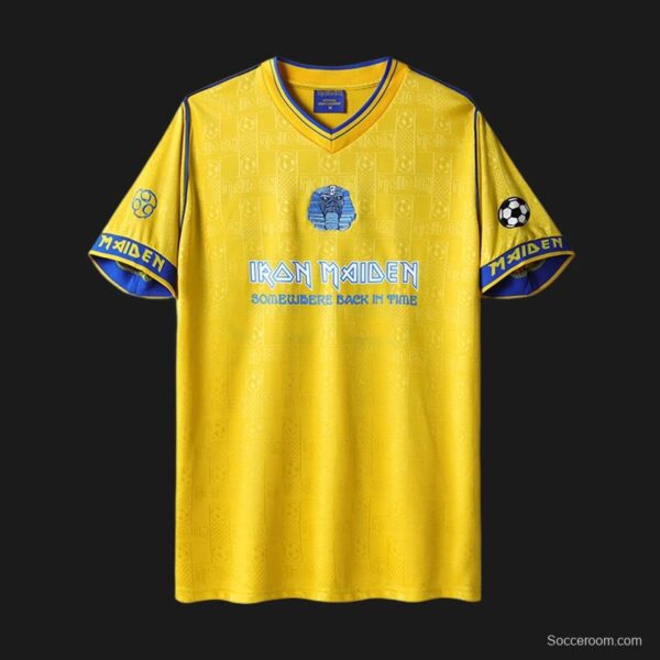 Retro 2018 West Ham United x Iron Maiden Yellow Jersey - Image 11