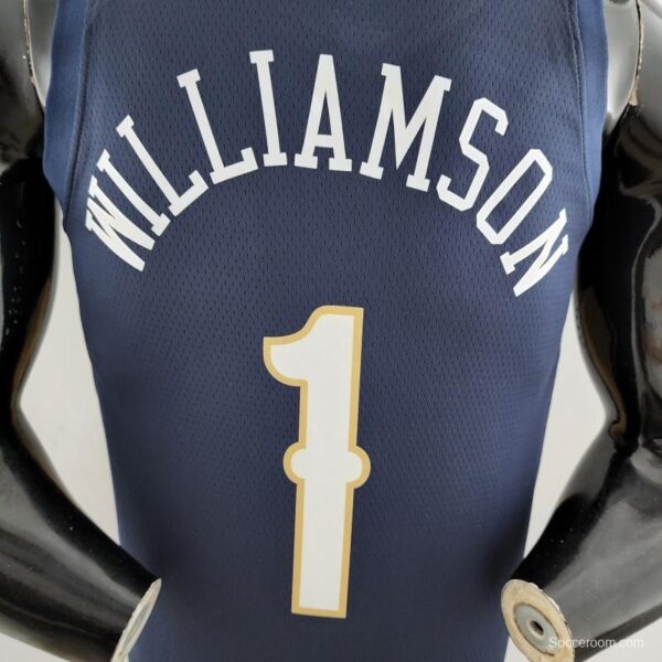 75th Anniversary New Orleans Pelicans Williams #1 Navy Blue NBA Jersey - Image 9