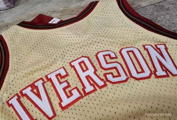 Men's Allen Iverson Golden Retro Classic Team Jersey - Image 8
