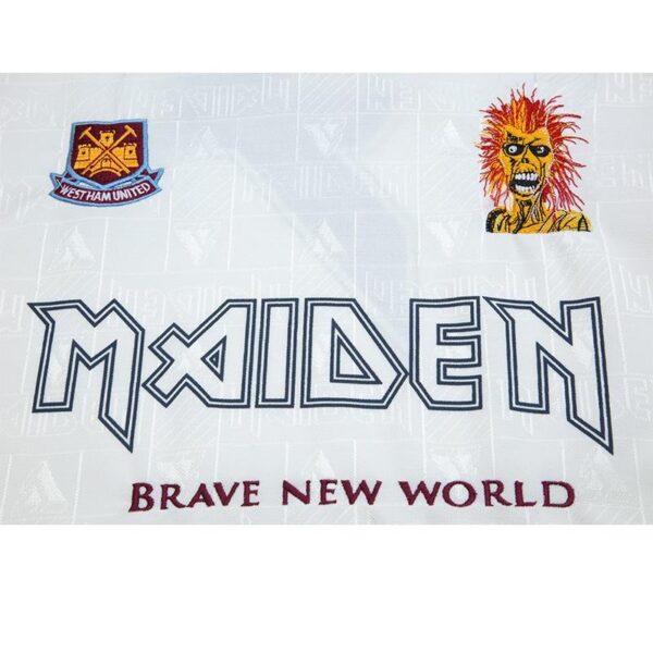 Retro 99/01 West Ham X Iron Maiden Away White Jersey - Image 8