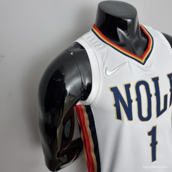 2022 New Orleans Pelicans City Edition Williams #1 White NBA Jersey - Image 5