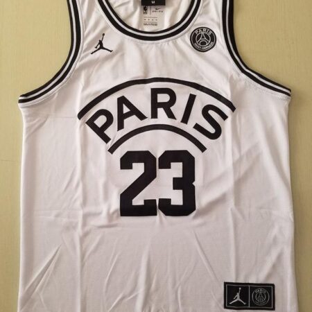 PSG Michael Jordan White Basketball Jerseys