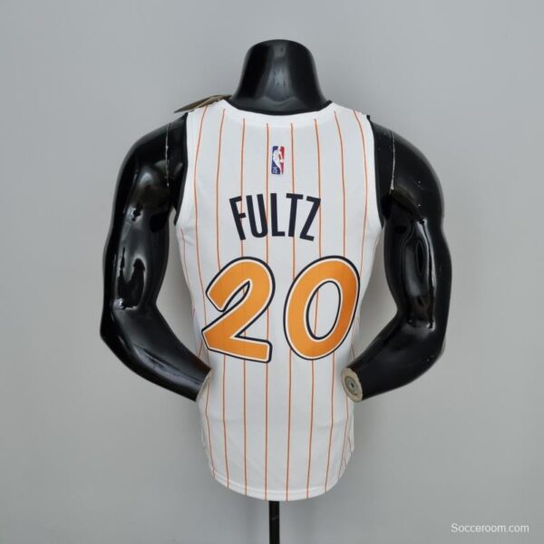 75th Anniversary Orlando Magic Fultz #20 White Orange NBA Jersey - Image 4