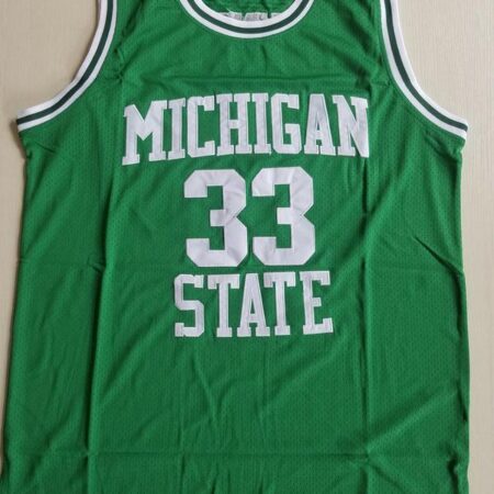 Magic Johnson 33 Michigan State College Green Basketball Jersey