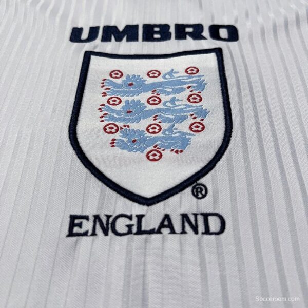 Long Sleeve Retro 1998 England Home Soccer Jersey - Image 5