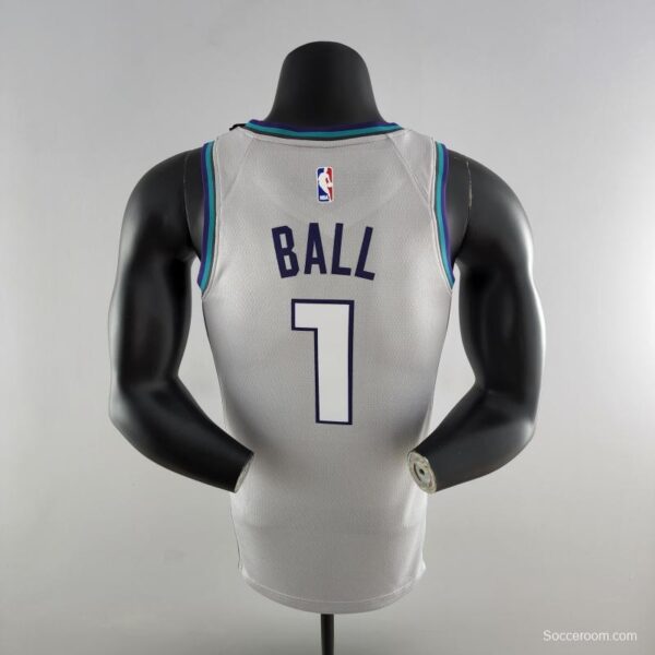 2019 Ball #1 Charlotte Hornets Grey NBA Jersey - Image 4