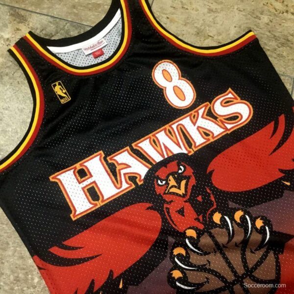Men's Steve Delano Smith Black And Red Retro Classic Team Jersey - Image 3