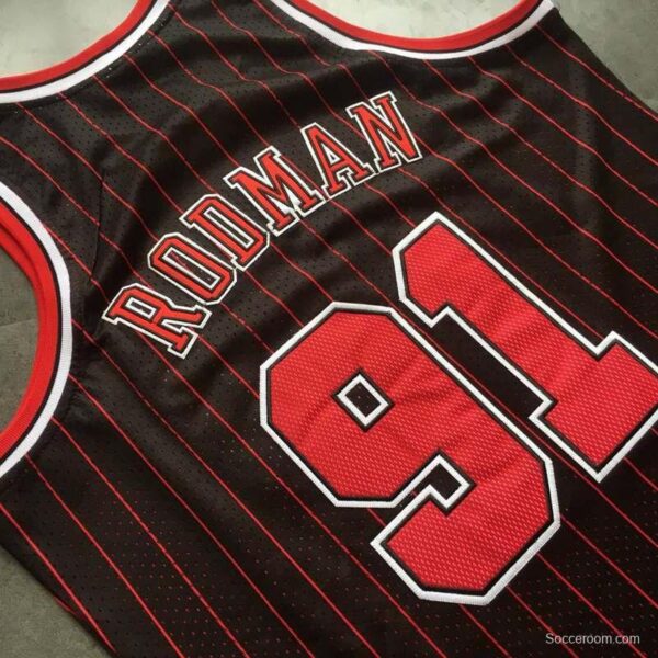 Men's Dennis Rodman Black Retro Classic Team Jersey - Image 6