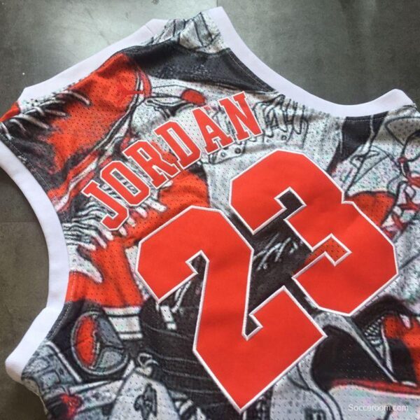 Men's Michael Jordan Gray And Red Retro Classic Team Jersey - Image 8