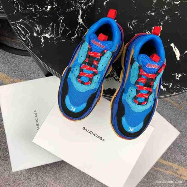 Men Balenciaga Triple-S Sneaker Multi-Color Blue/Black/Brown - Image 4
