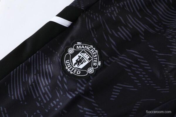 2023 Manchester United Dark Green Half Zipper Tracksuit - Image 5