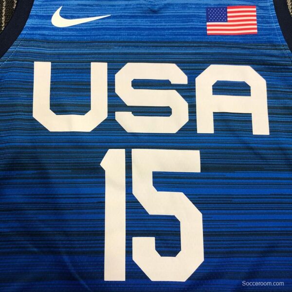Thai Version Men's Devin Booker Navy USA Basketball Player Jersey - Image 6